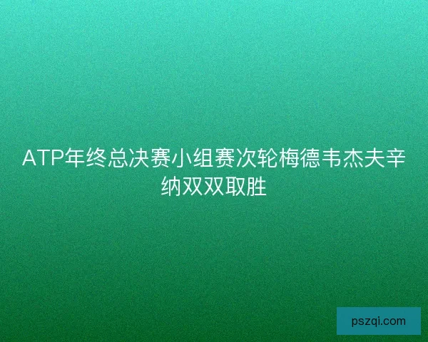 ATP年终总决赛小组赛次轮梅德韦杰夫辛纳双双取胜